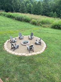 Fire pit in back yard