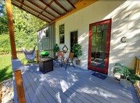 The porch, including a very relaxing swing.