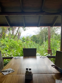 Table and view at Lost Iguana for breakfast