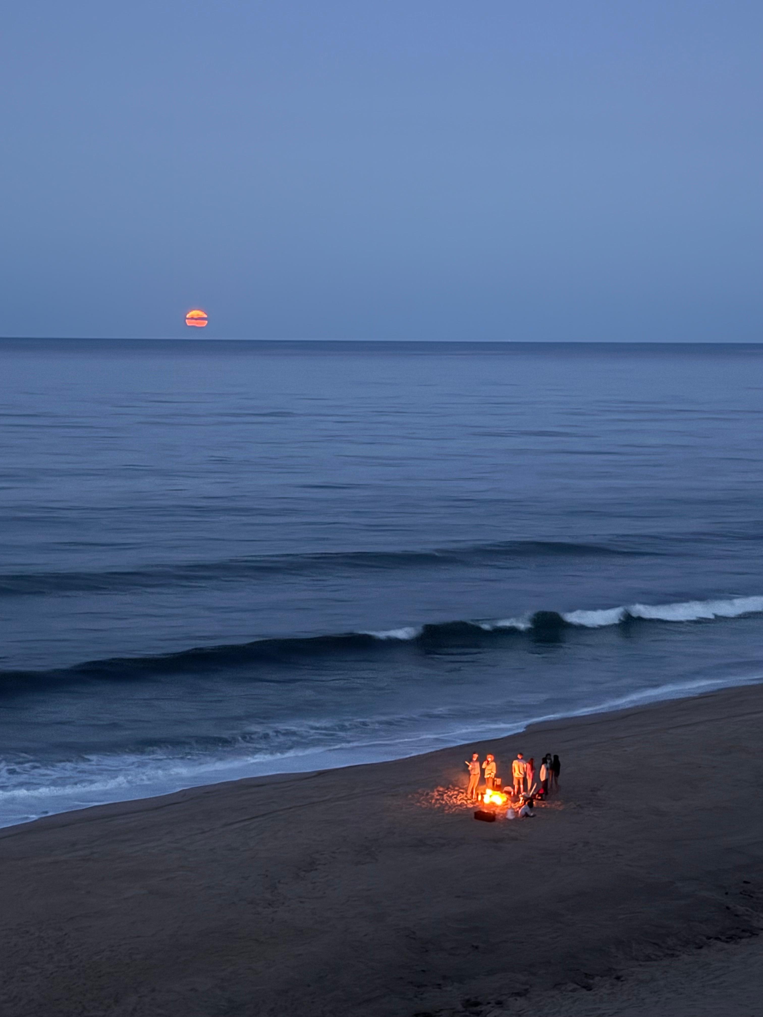 View of the full moonrise in August  overlooking beach, located minutes from property. 