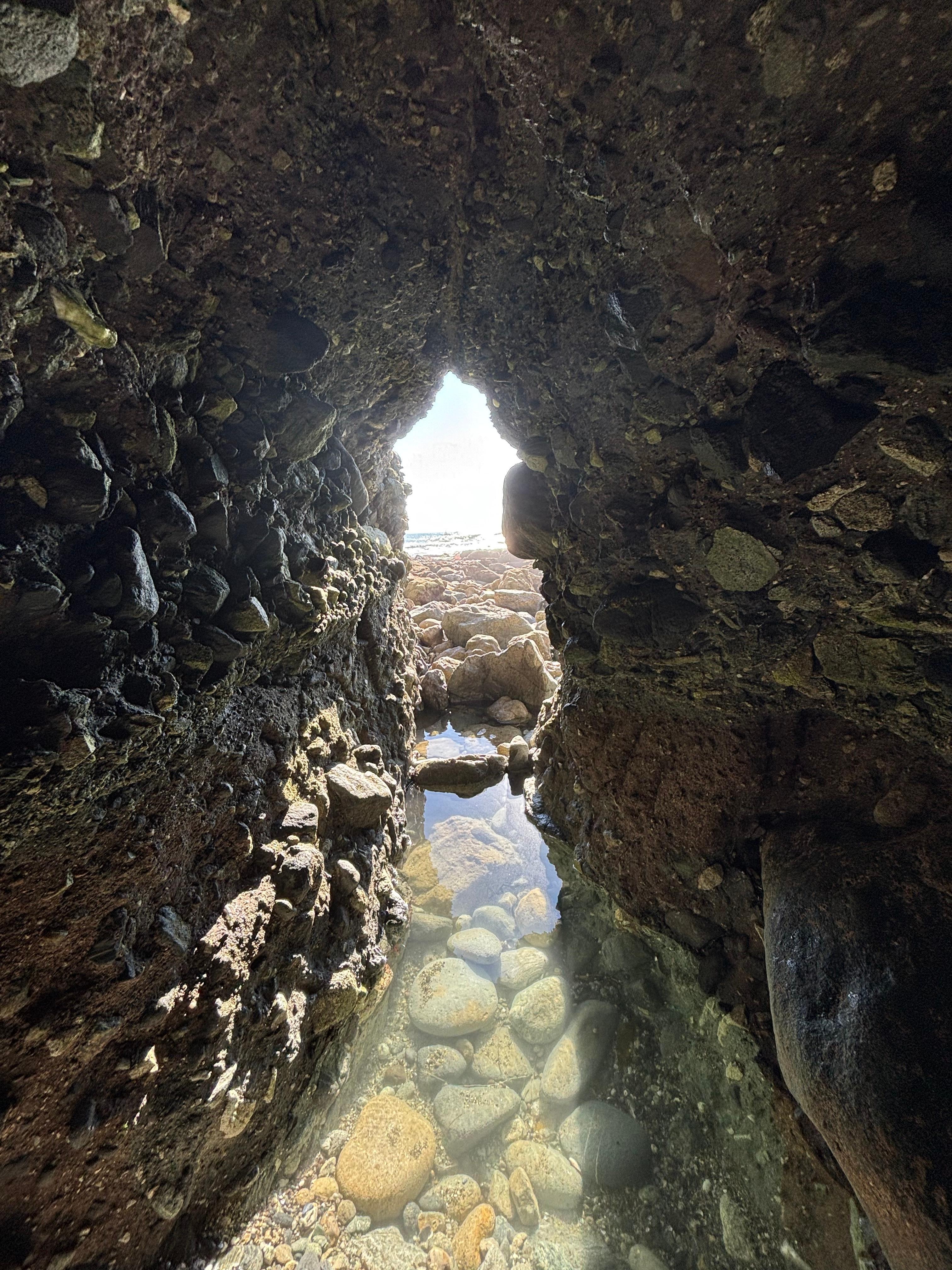 Sea caves were just down the beach