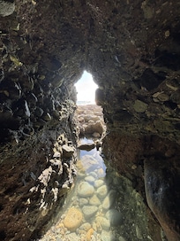 Sea caves were just down the beach