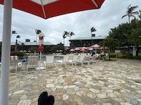 Relaxing by the pools