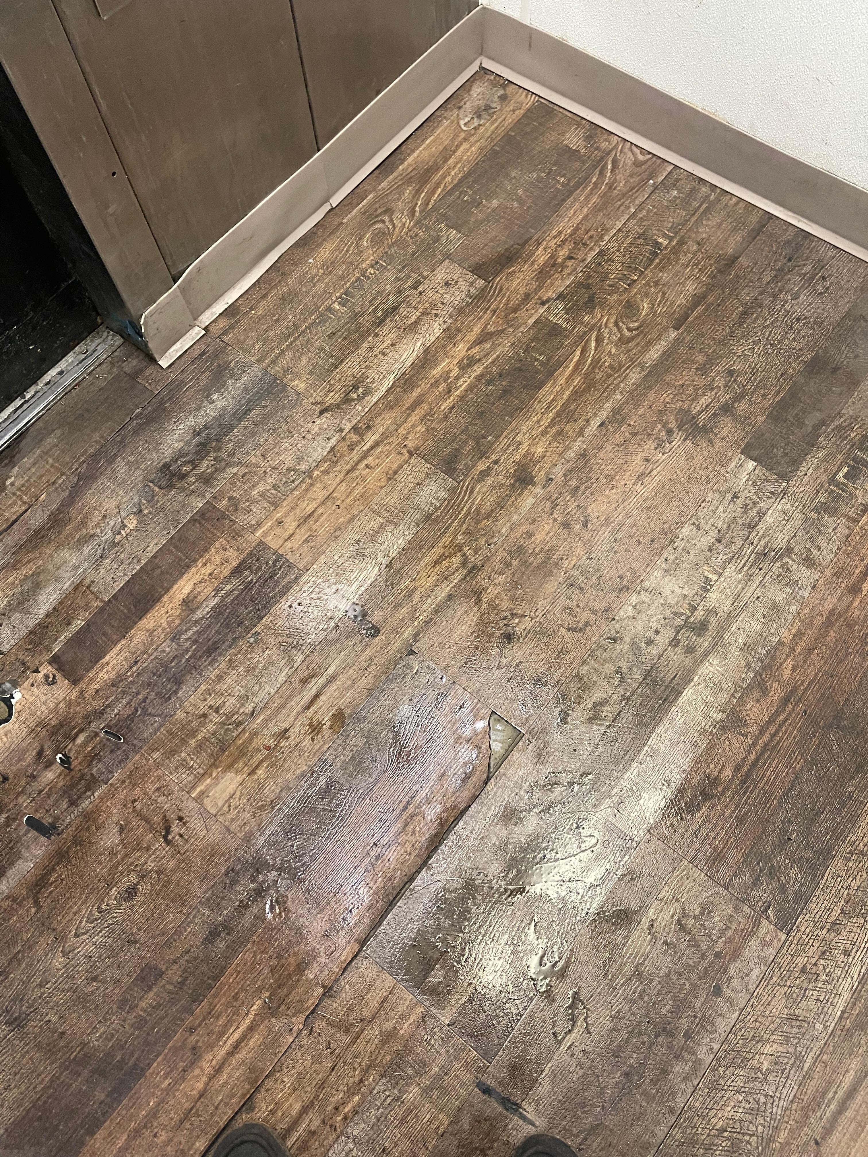 Soaked, dirty elevator