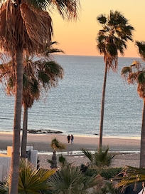 Sunrise at the beach, photo from balcony