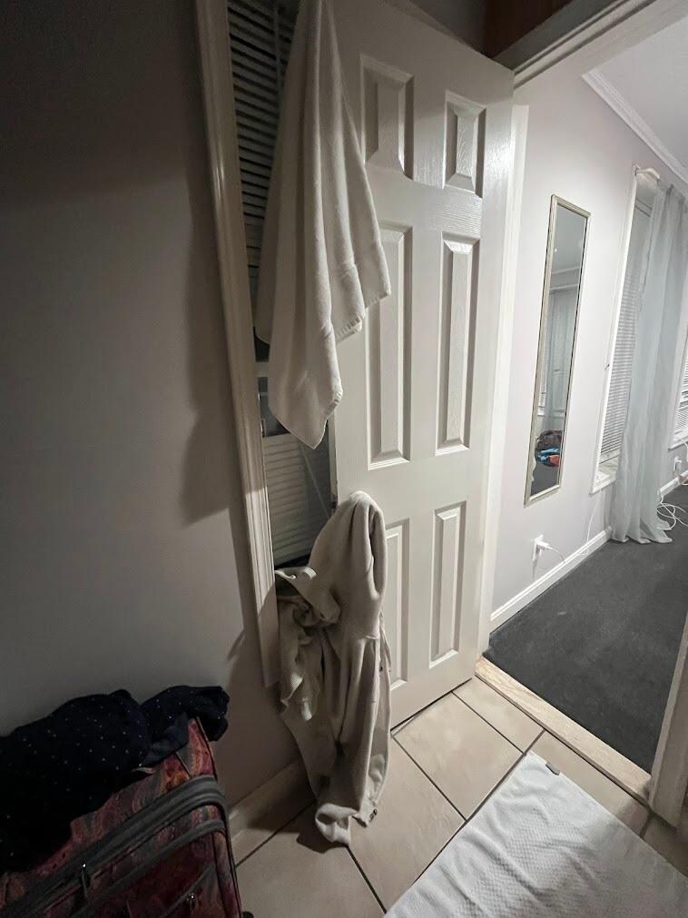 Our attempt to block the view from outside into the bathroom.