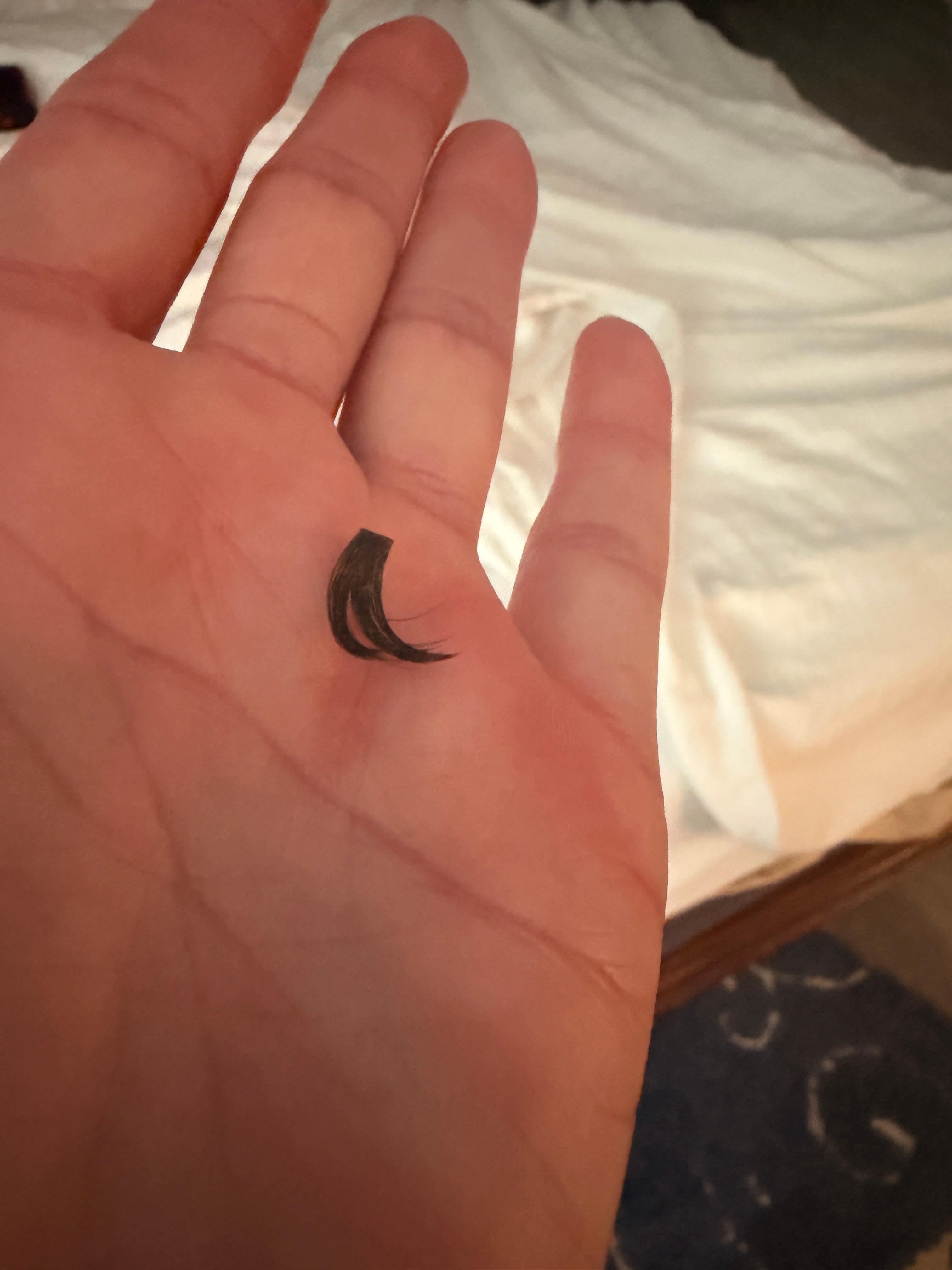 Found someone’s eyelashes in my bed which was gross. 