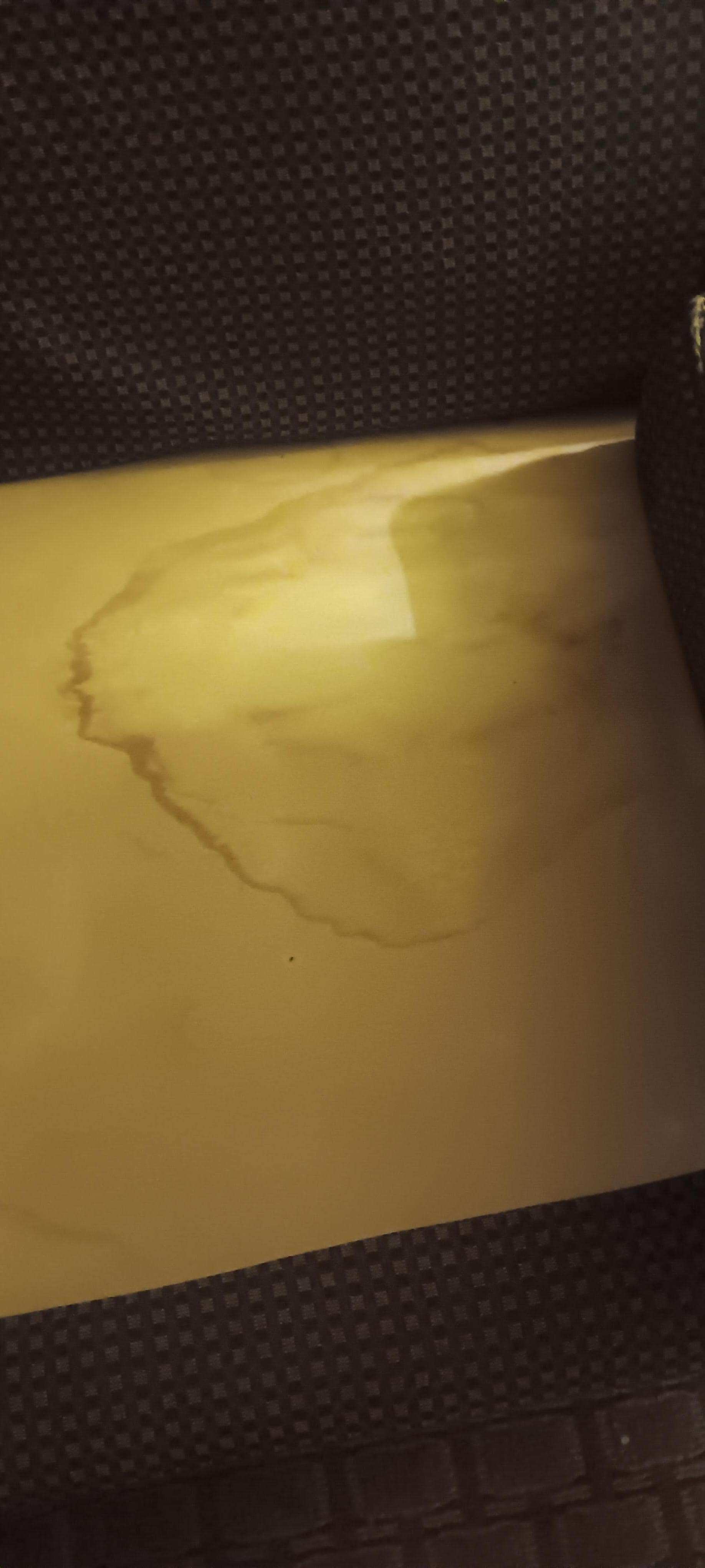 Stain under sofa cushion. 