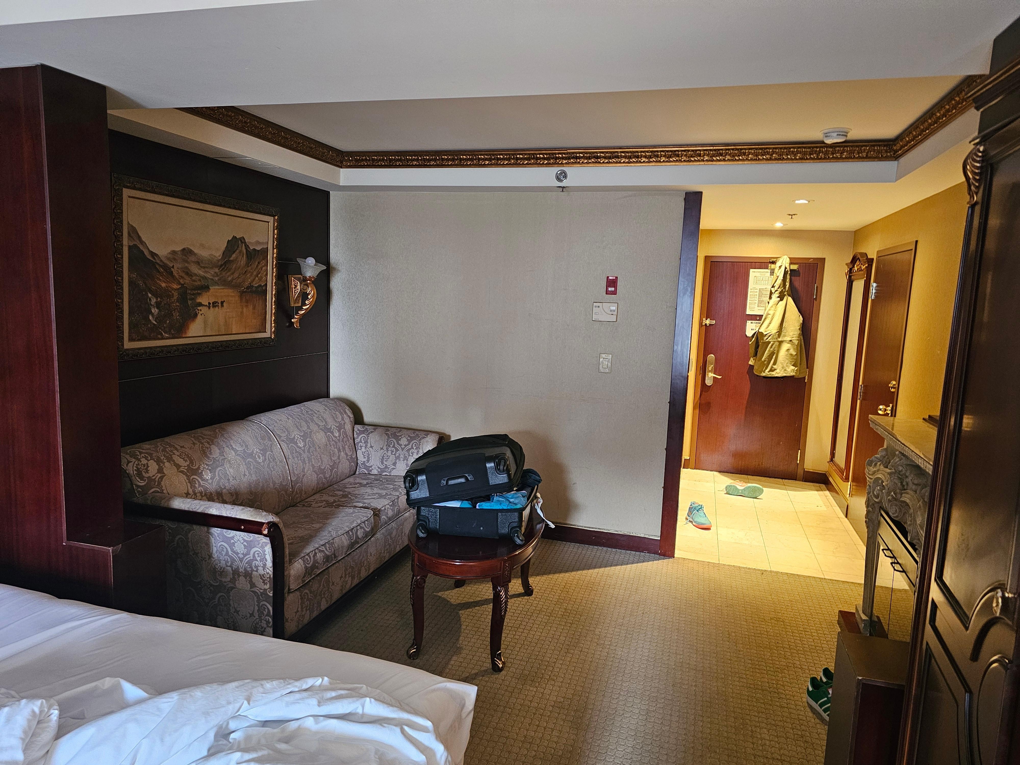 Lots of space available, couch pulls out to a bed, if needed.