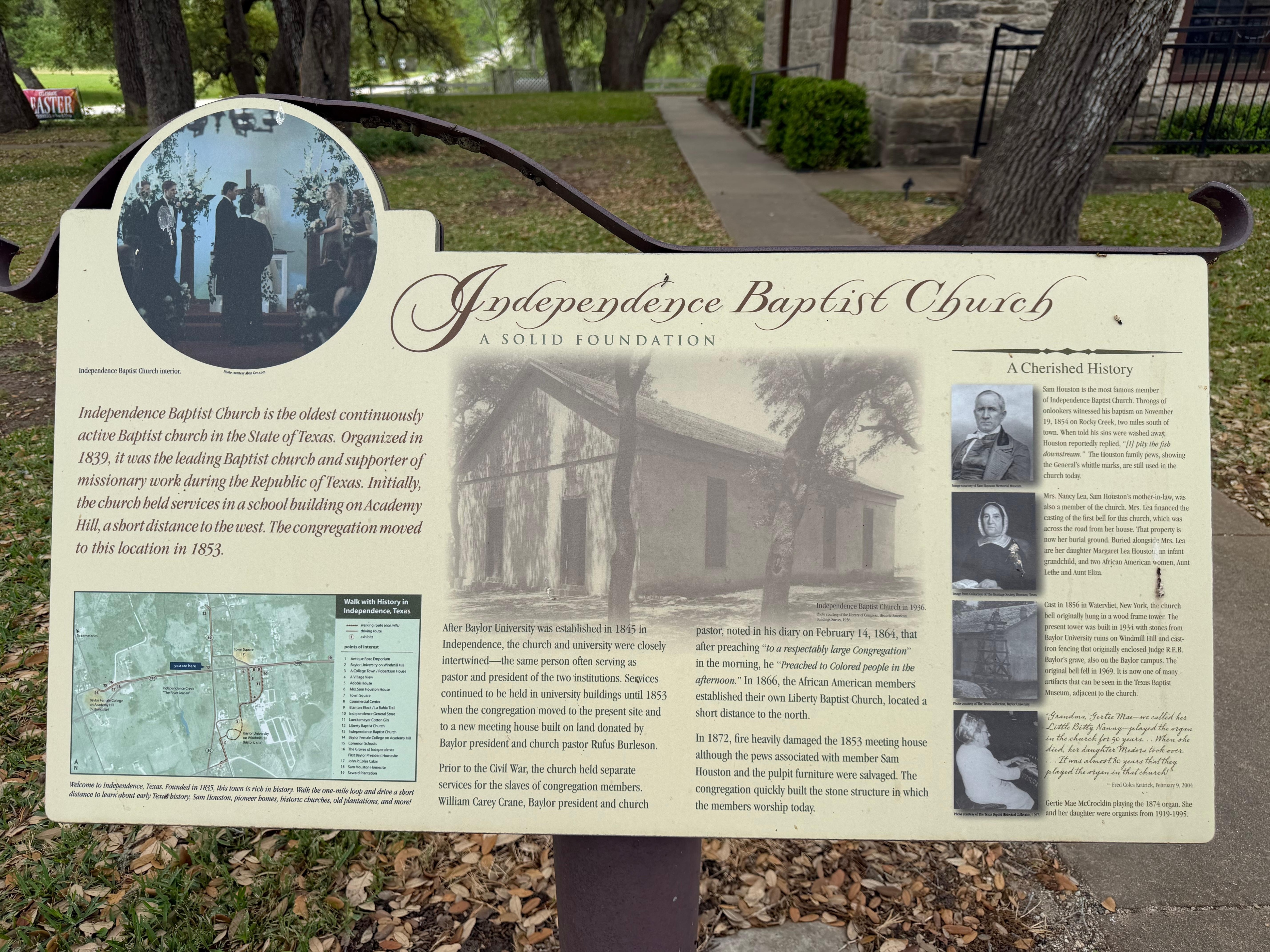 Independence Baptist Church. We came to Brenham to attend the Easter Service 