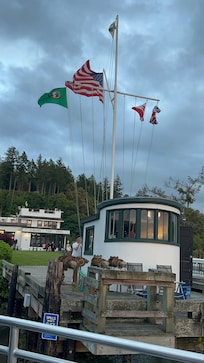 Flag ceremony at Roche Harbor