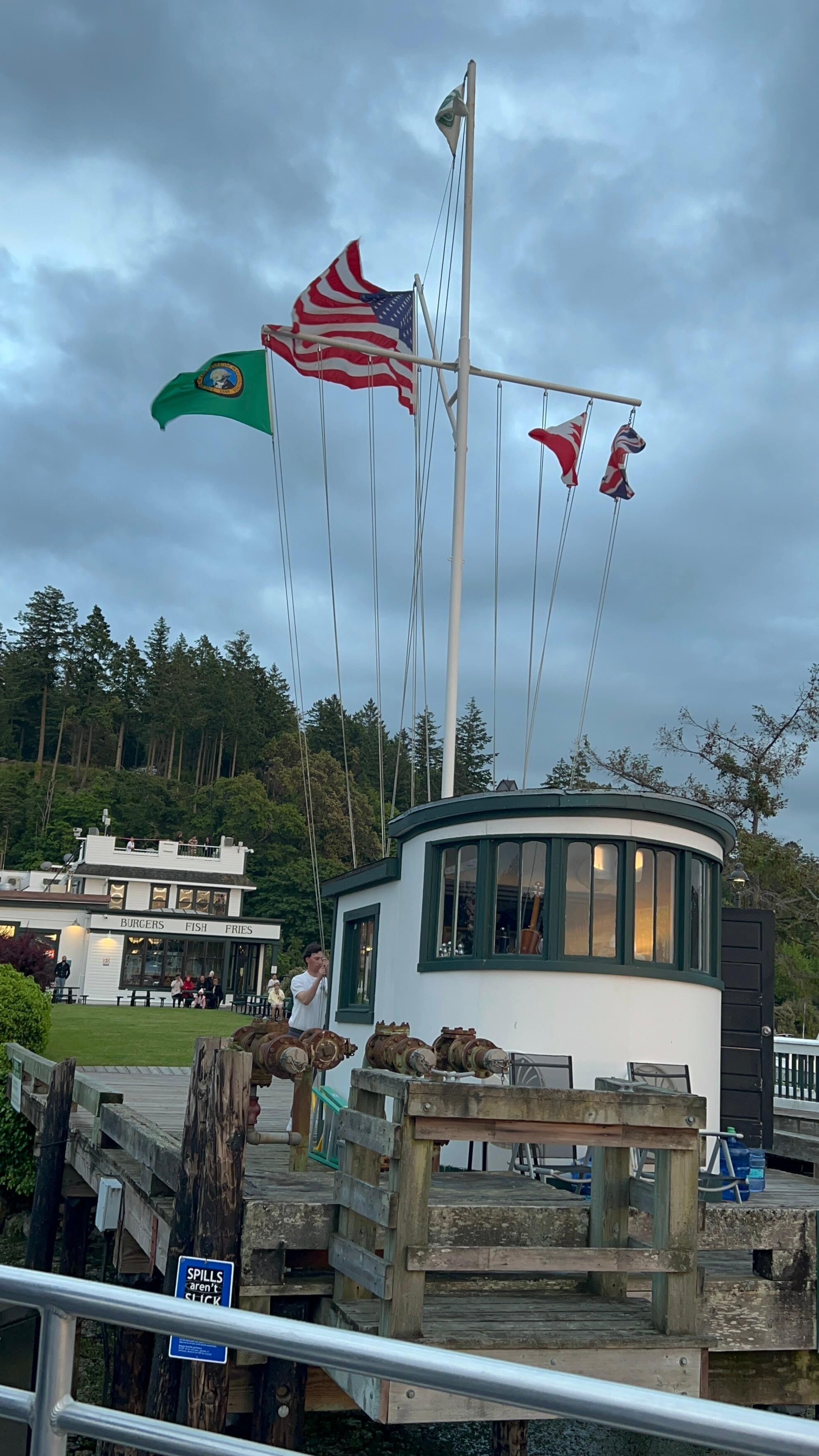 Flag ceremony at Roche Harbor