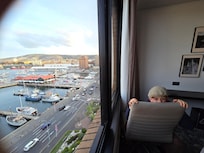 Partial view from our room. We had a panoramic view of Constitution Dock.