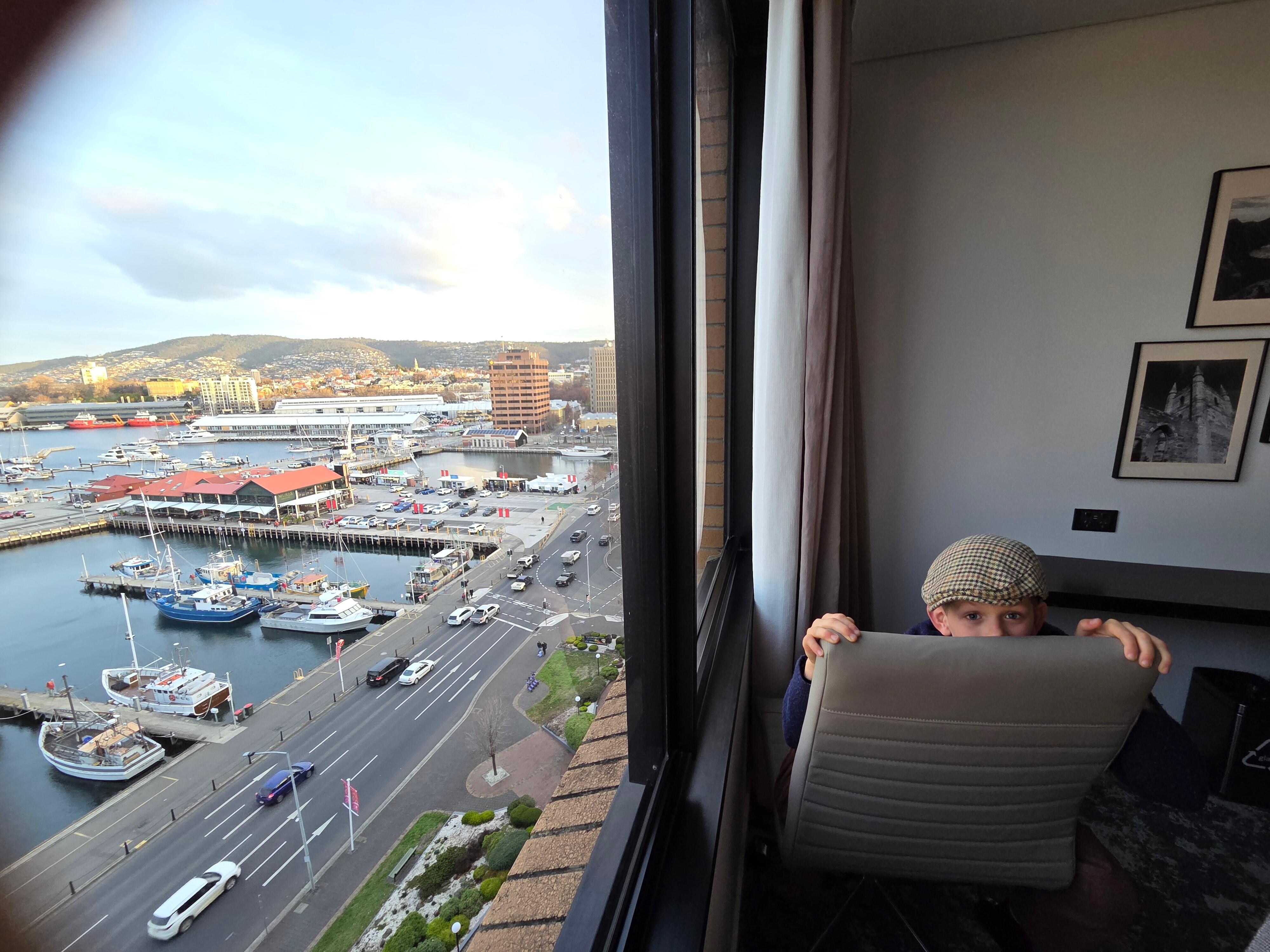 Partial view from our room. We had a panoramic view of Constitution Dock.