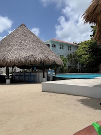 Beach & Pool with the outside swim up bar!