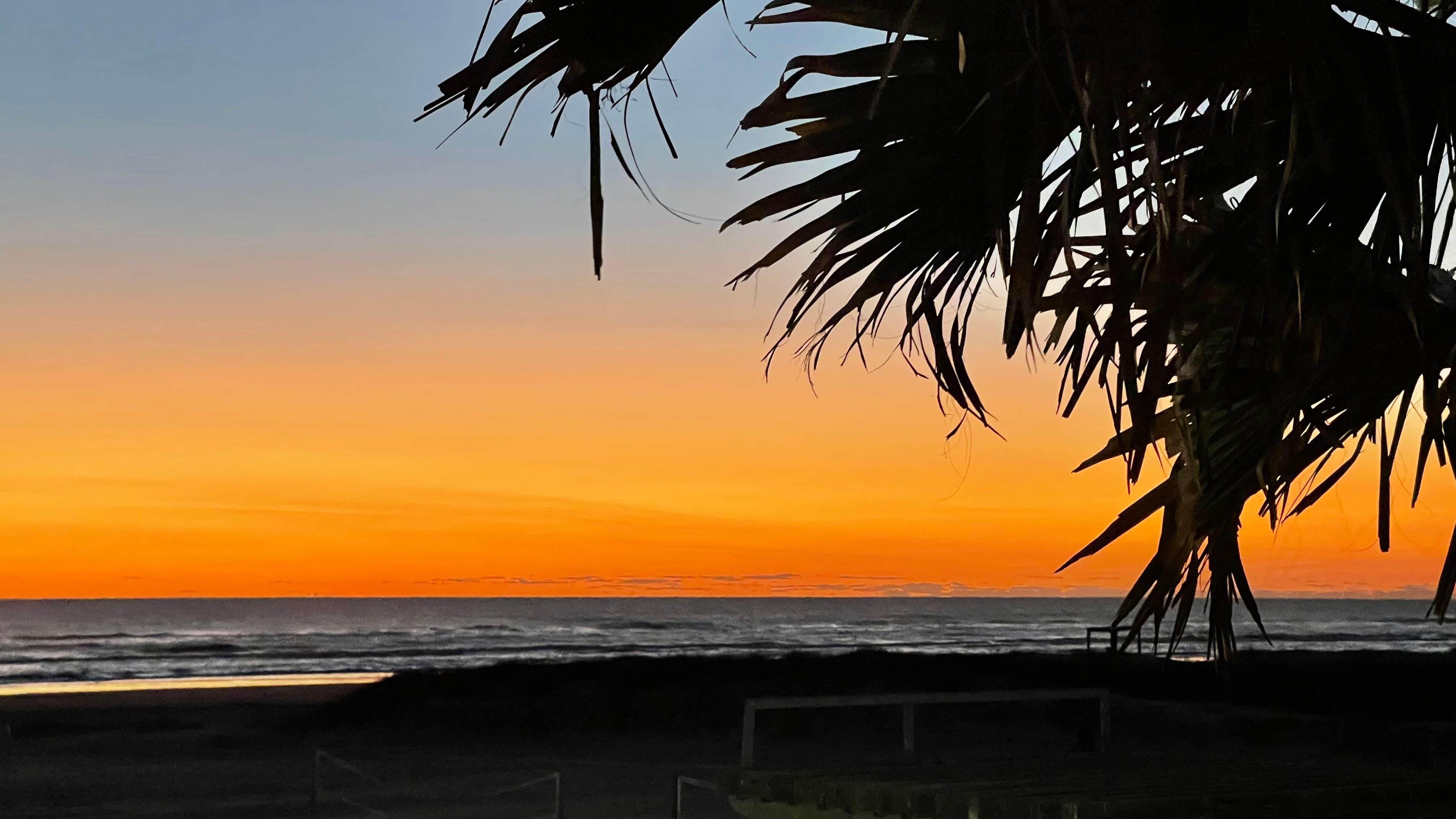Sunrise from hotel room balcony