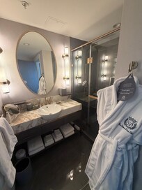 Tiny bathroom, but lovely design