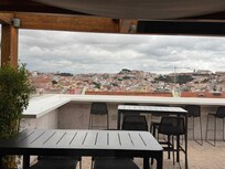 Rooftop restaurant patio.