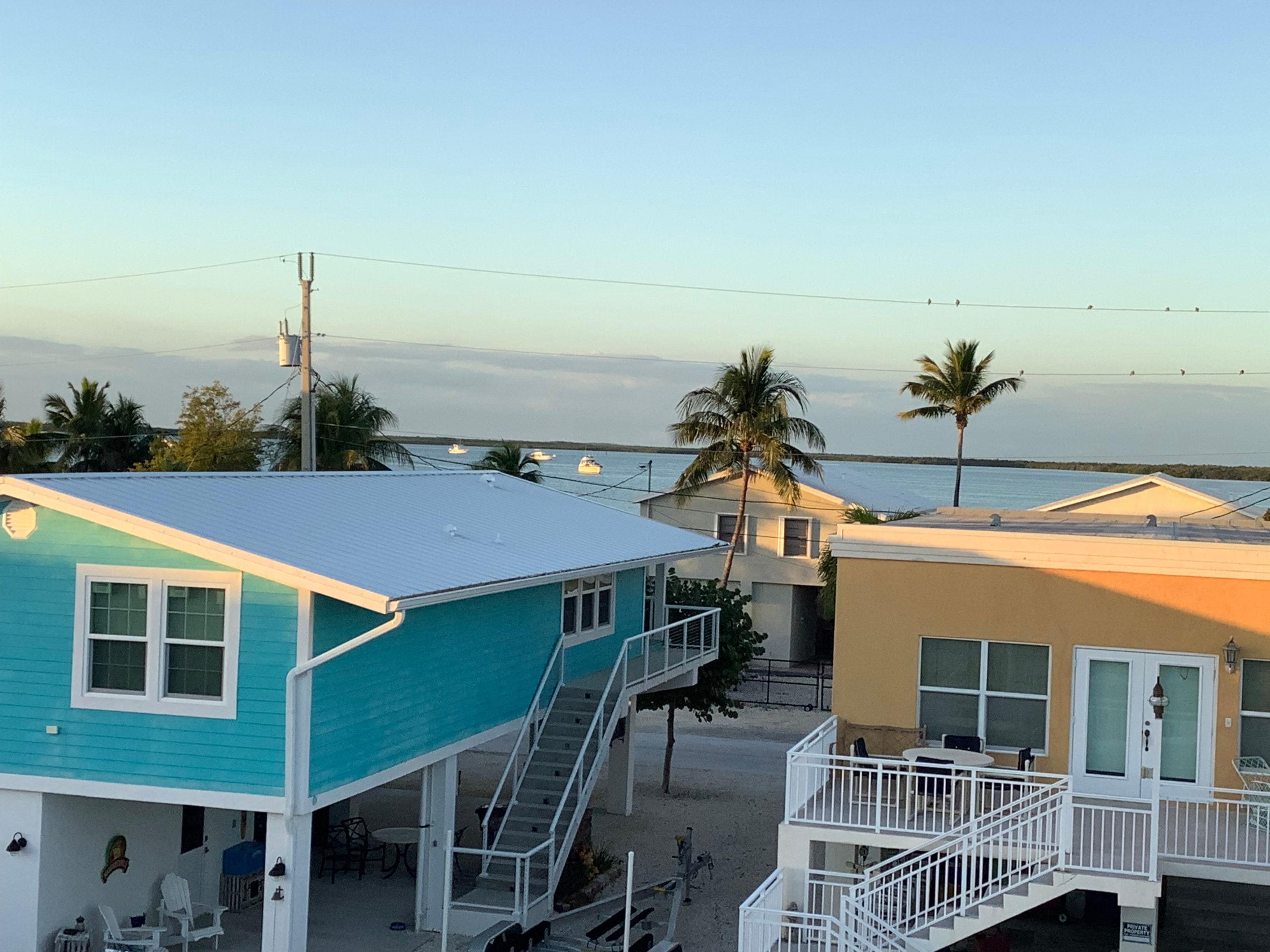 View from upstairs deck out to the basin