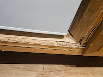 Chewed up fridge cabinet