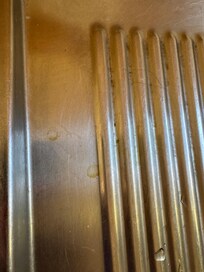 Coffee stains on sink from previous people