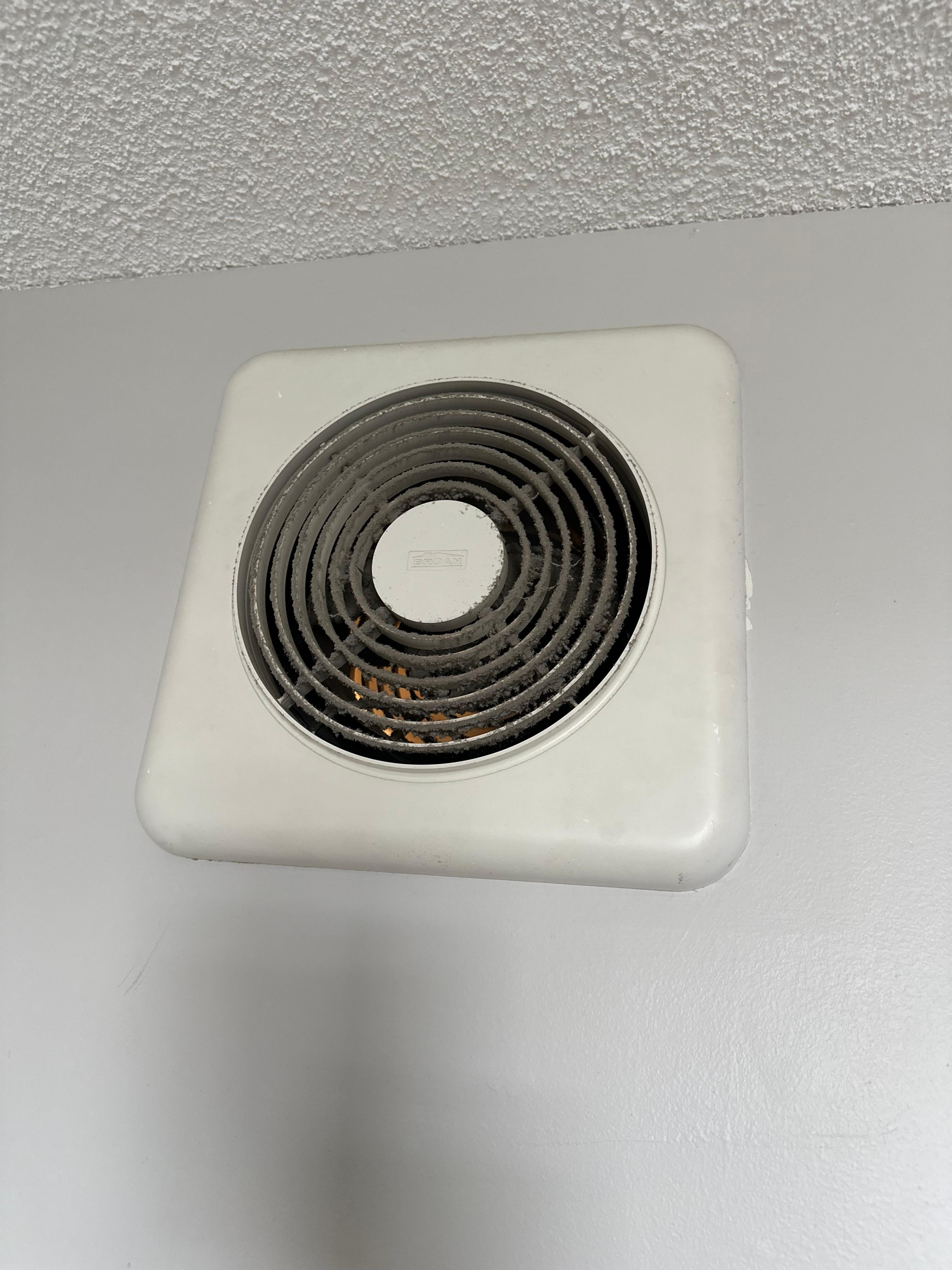 Filthy fan providing ventilation...