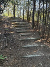 Stairs up to cross !