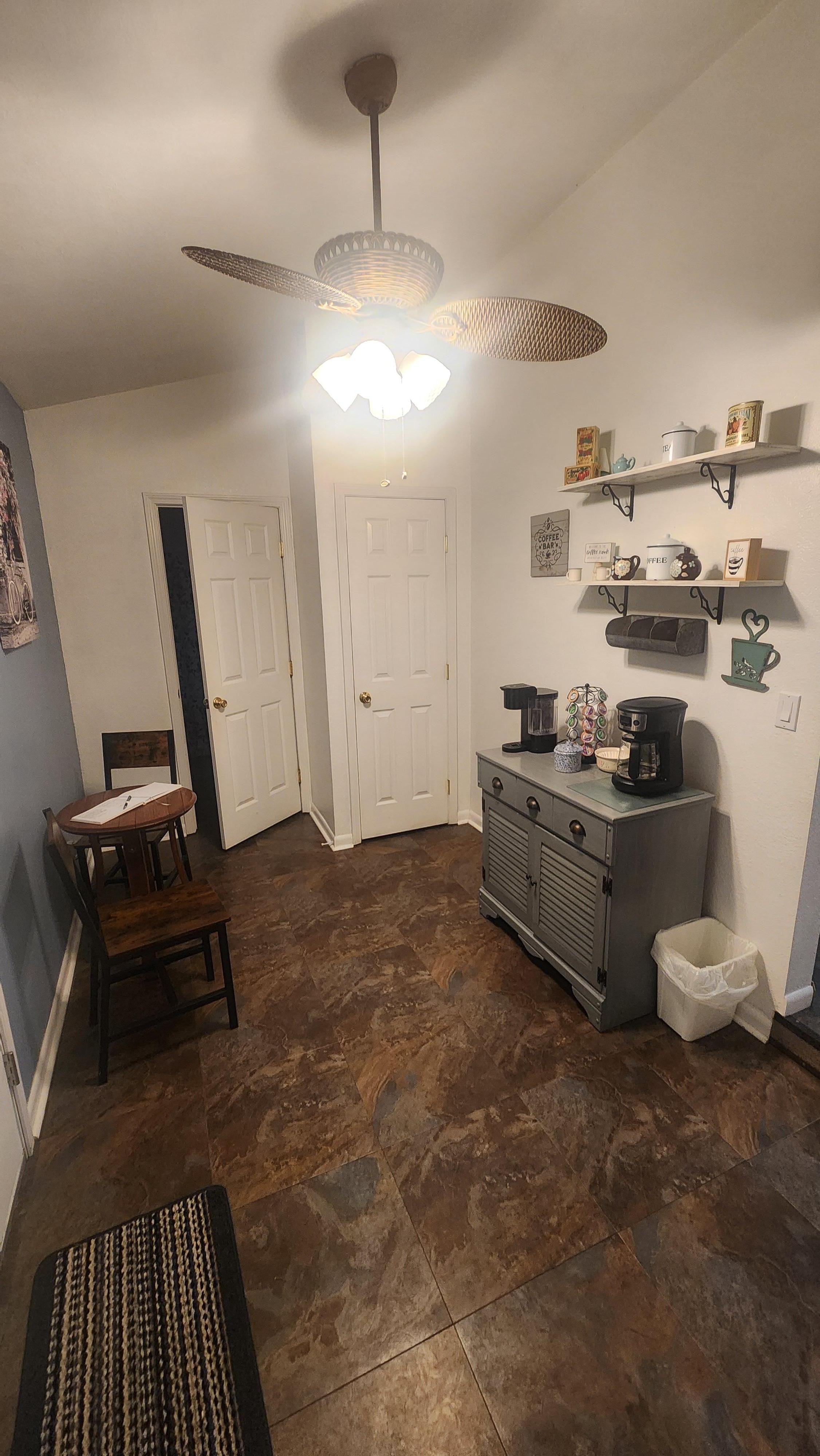 Loved the stocked coffee bar. Kitchen had everything we needed.