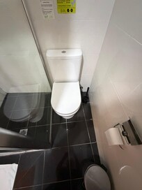 Toilet was tucked into a tight corner