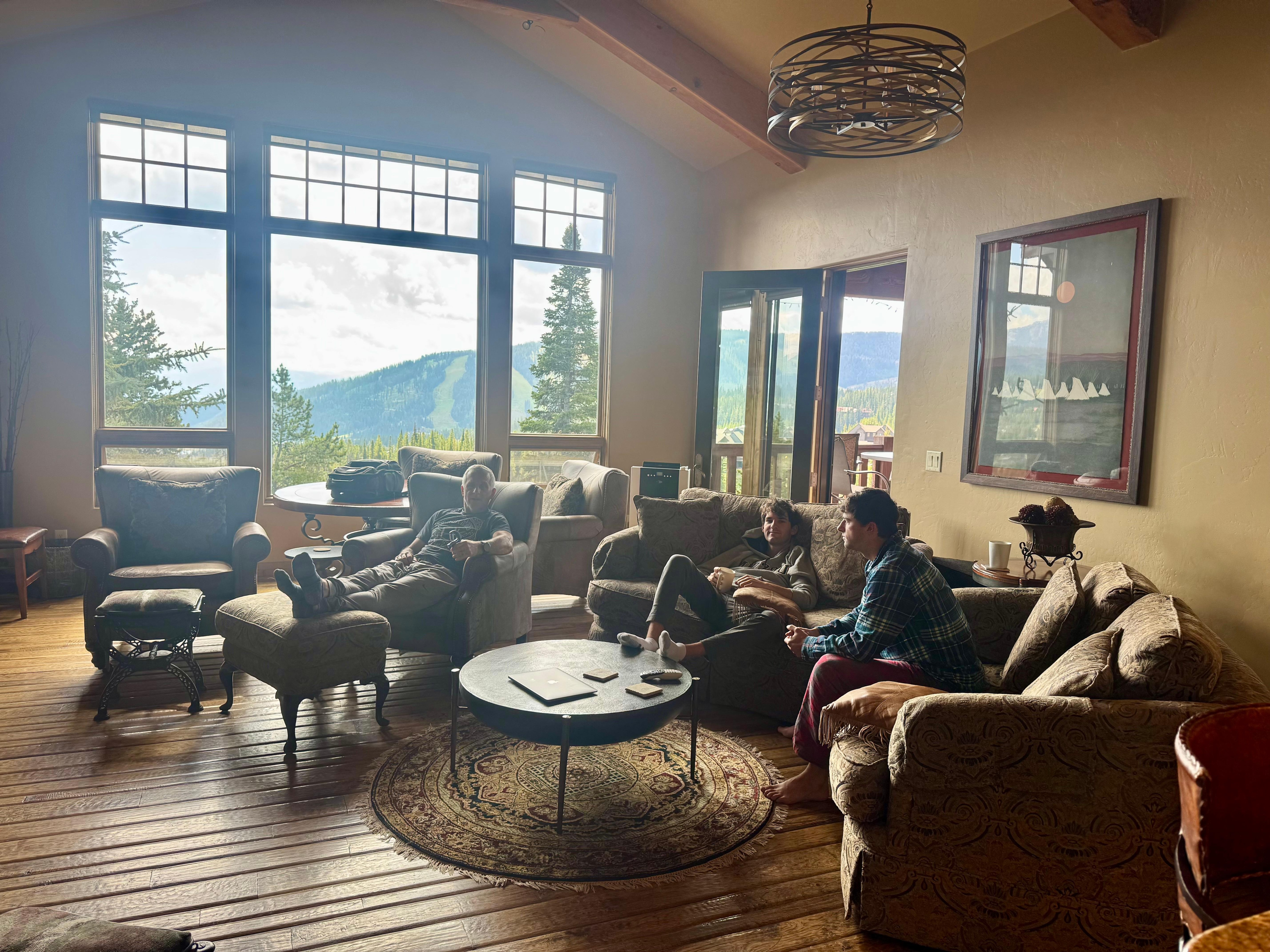 Relaxing in the family room