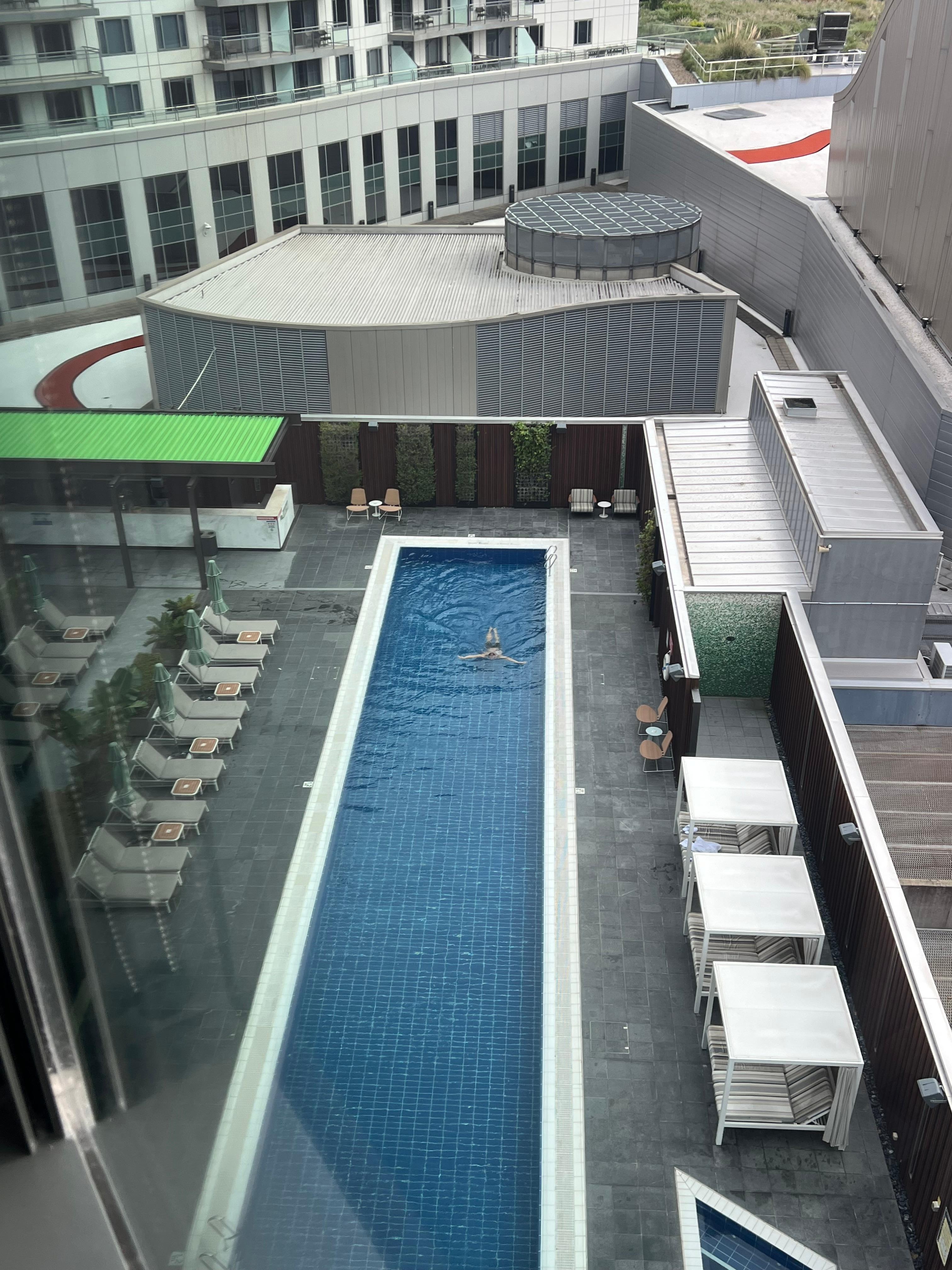 Pool & hot tub area (viewed from our room)