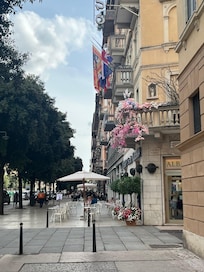 Lovely bars and restaurants right outside