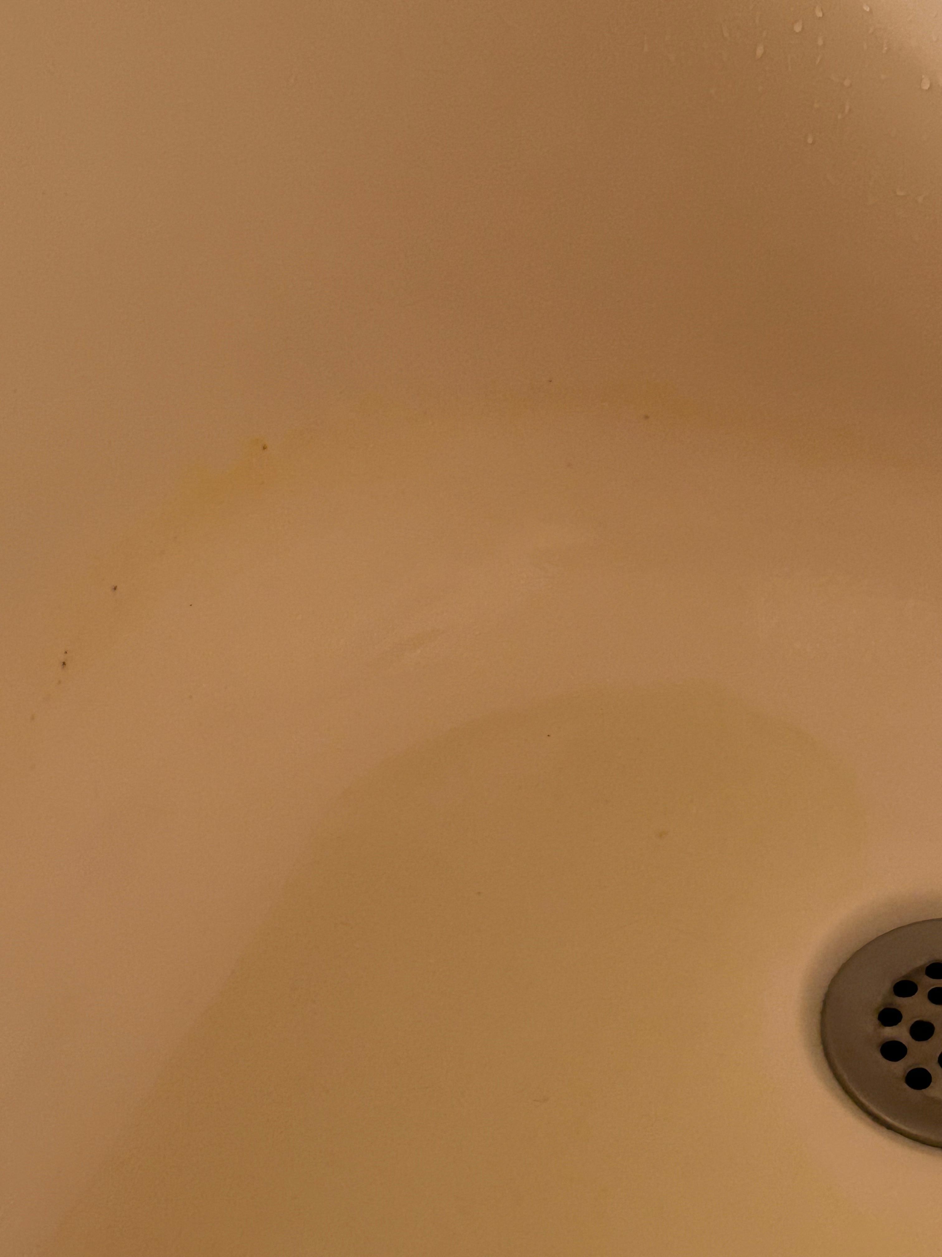 Yellow slimy ring in bathtub