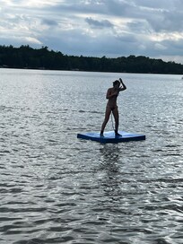 Rubber float on lake