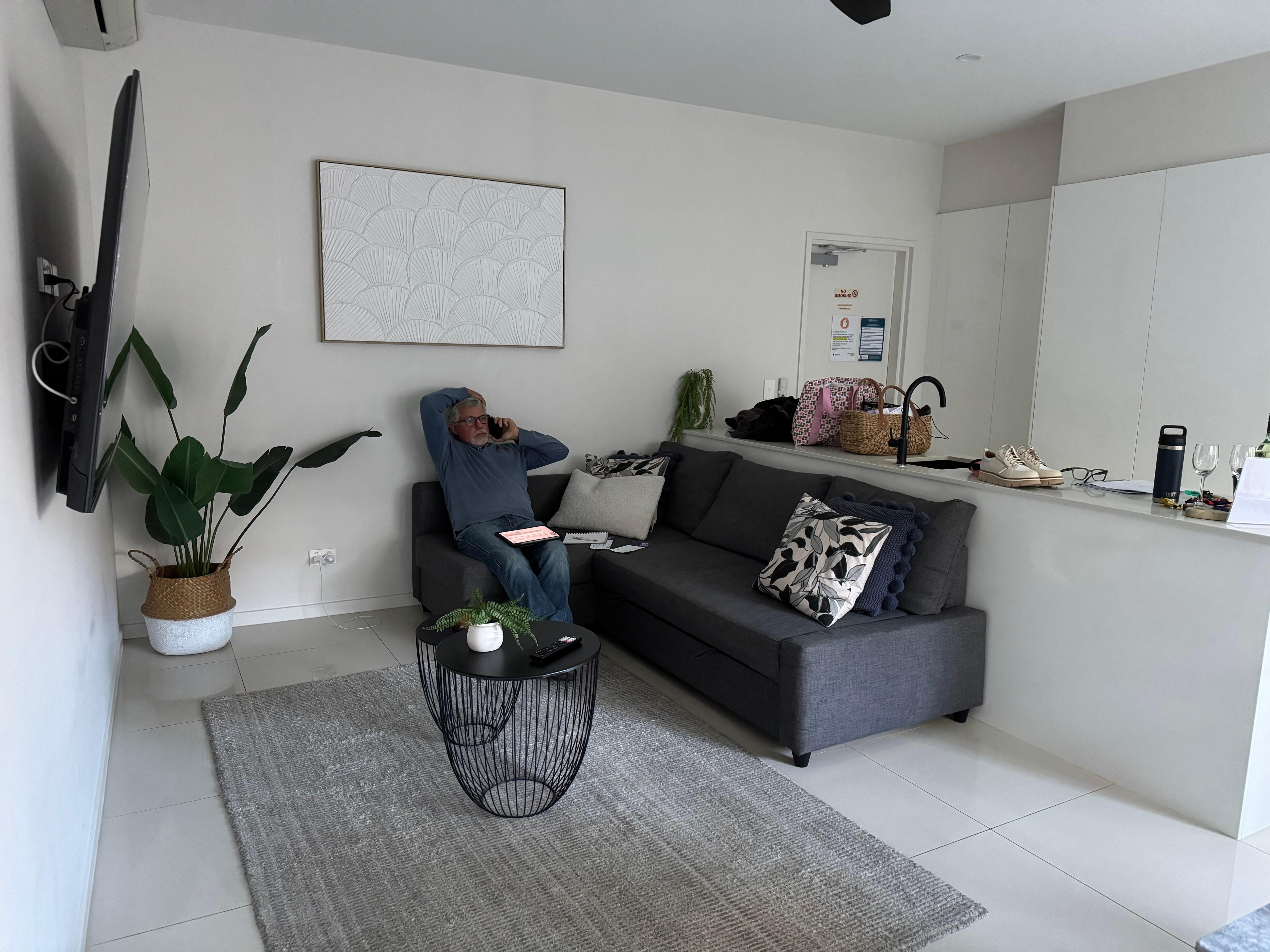 Spacious Lounge area and big TV. 