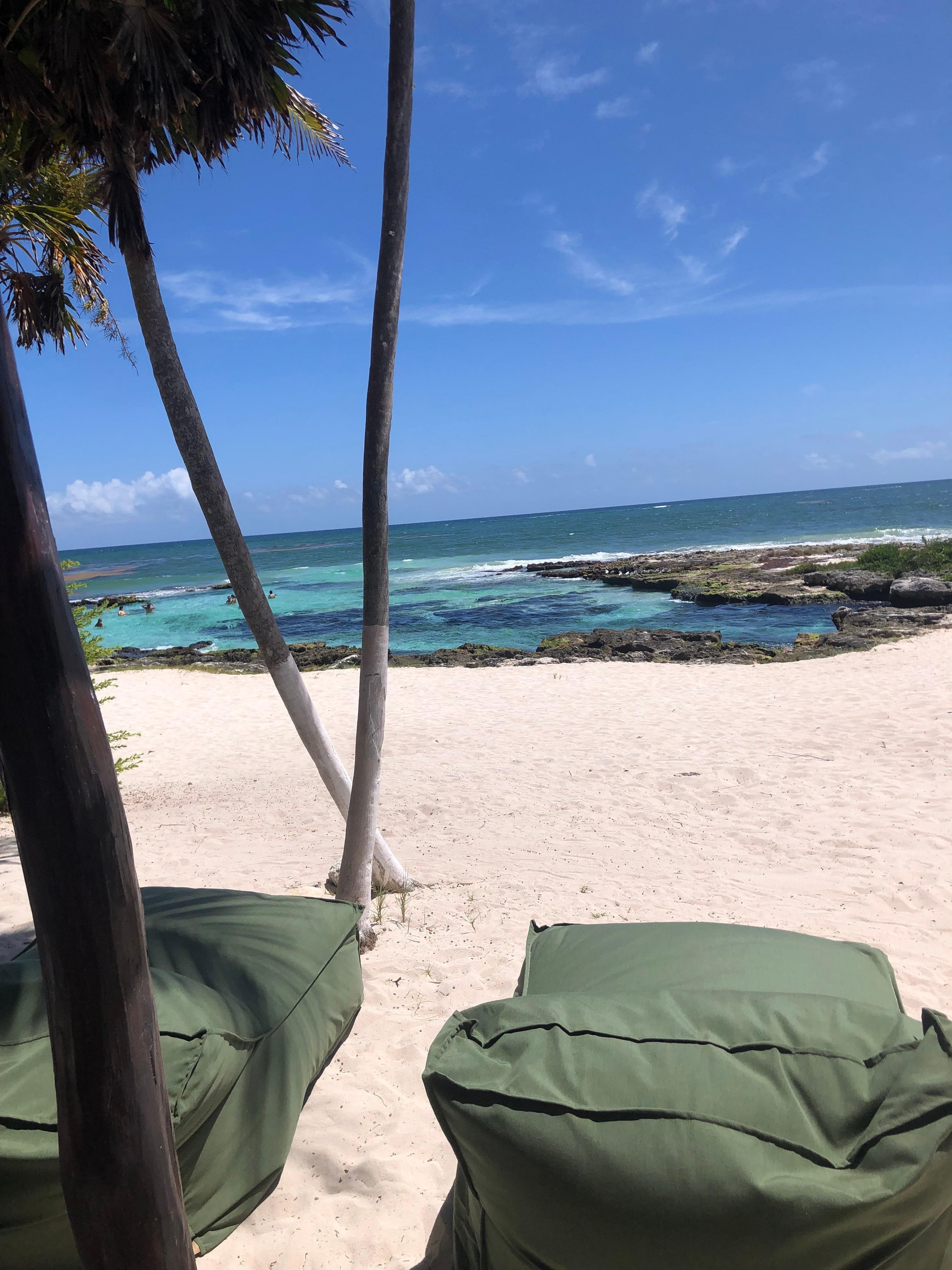 Caleta Tankah Beach, a beautiful, seaweed free cenote to swim in