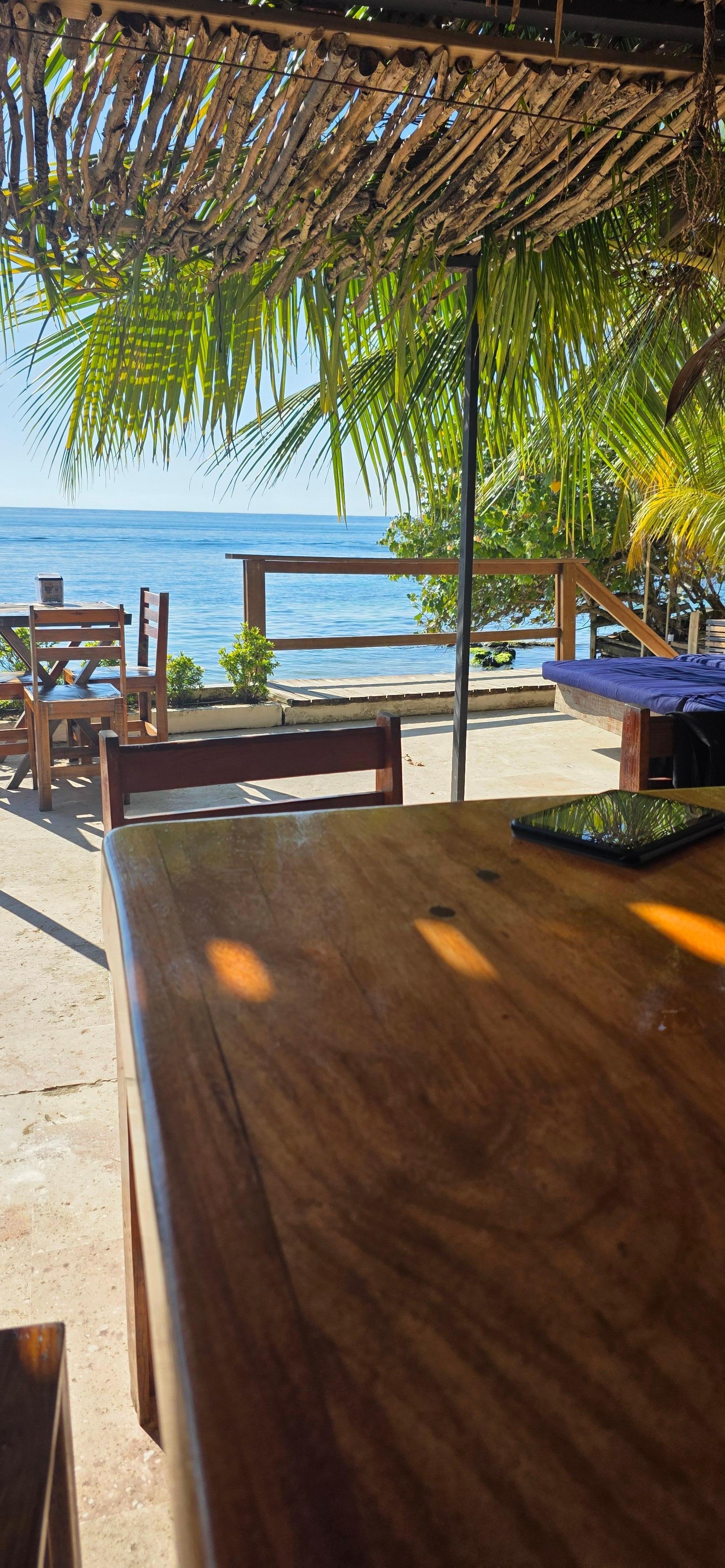 View from bar to beach