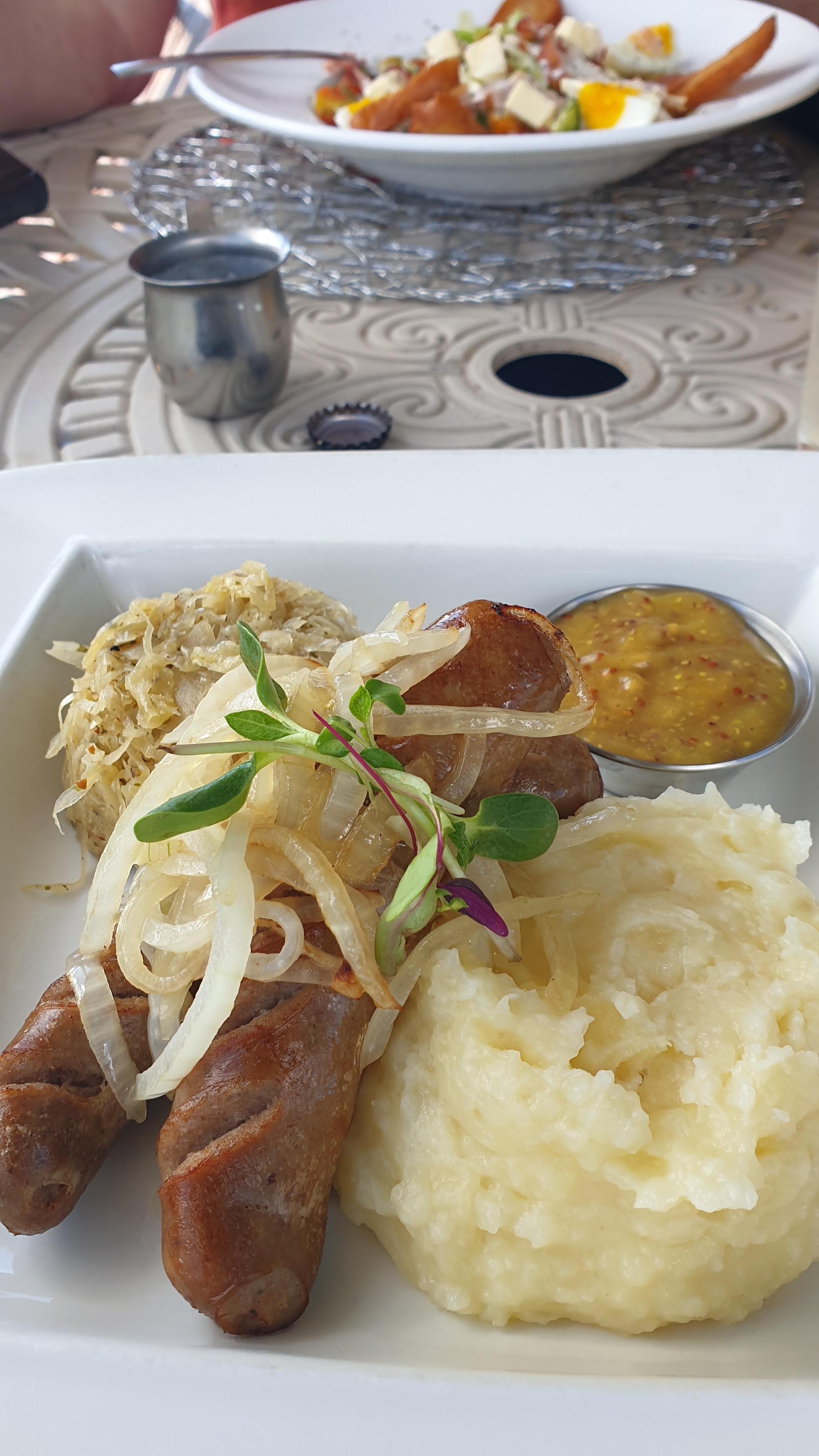 Sausage, mash and sauerkraut 