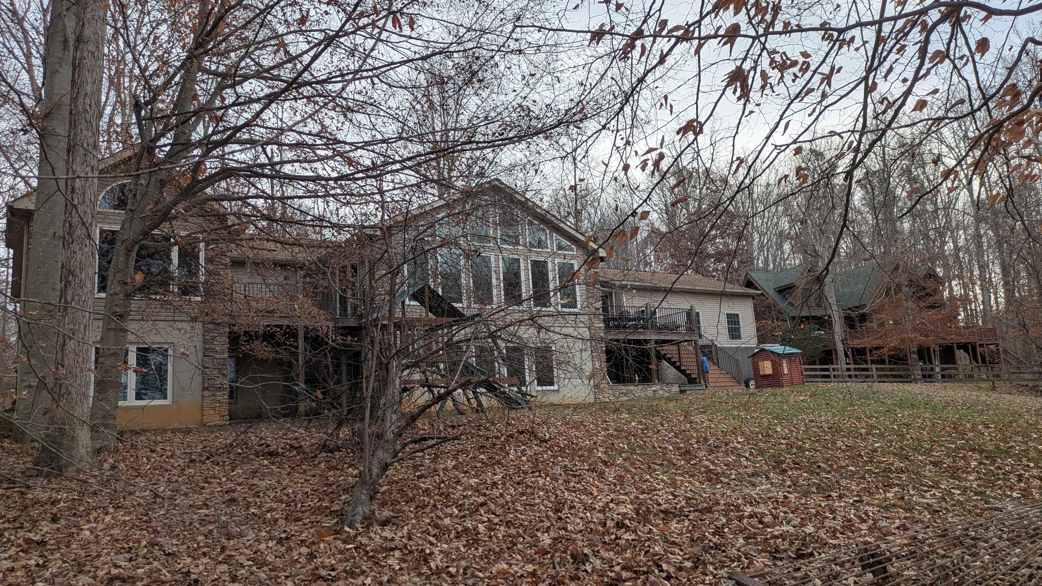 The house is quite expensive from the back with a yard perfect for kids  