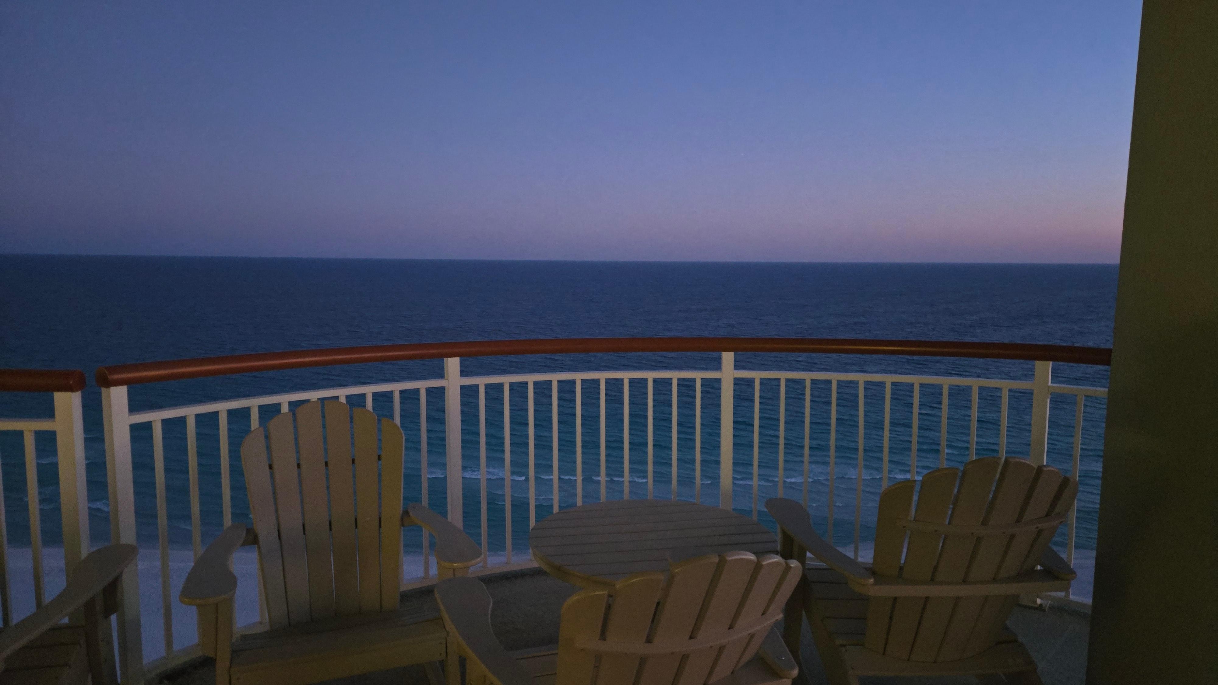 Post-sunset view if the Gulf of America from balcony