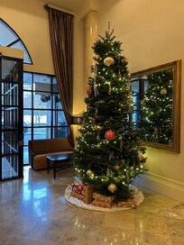 Christmas Tree in the lobby of the Paramount Hotel