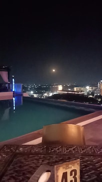 The night Moon, during dinner.