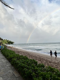 The beach right off the resort