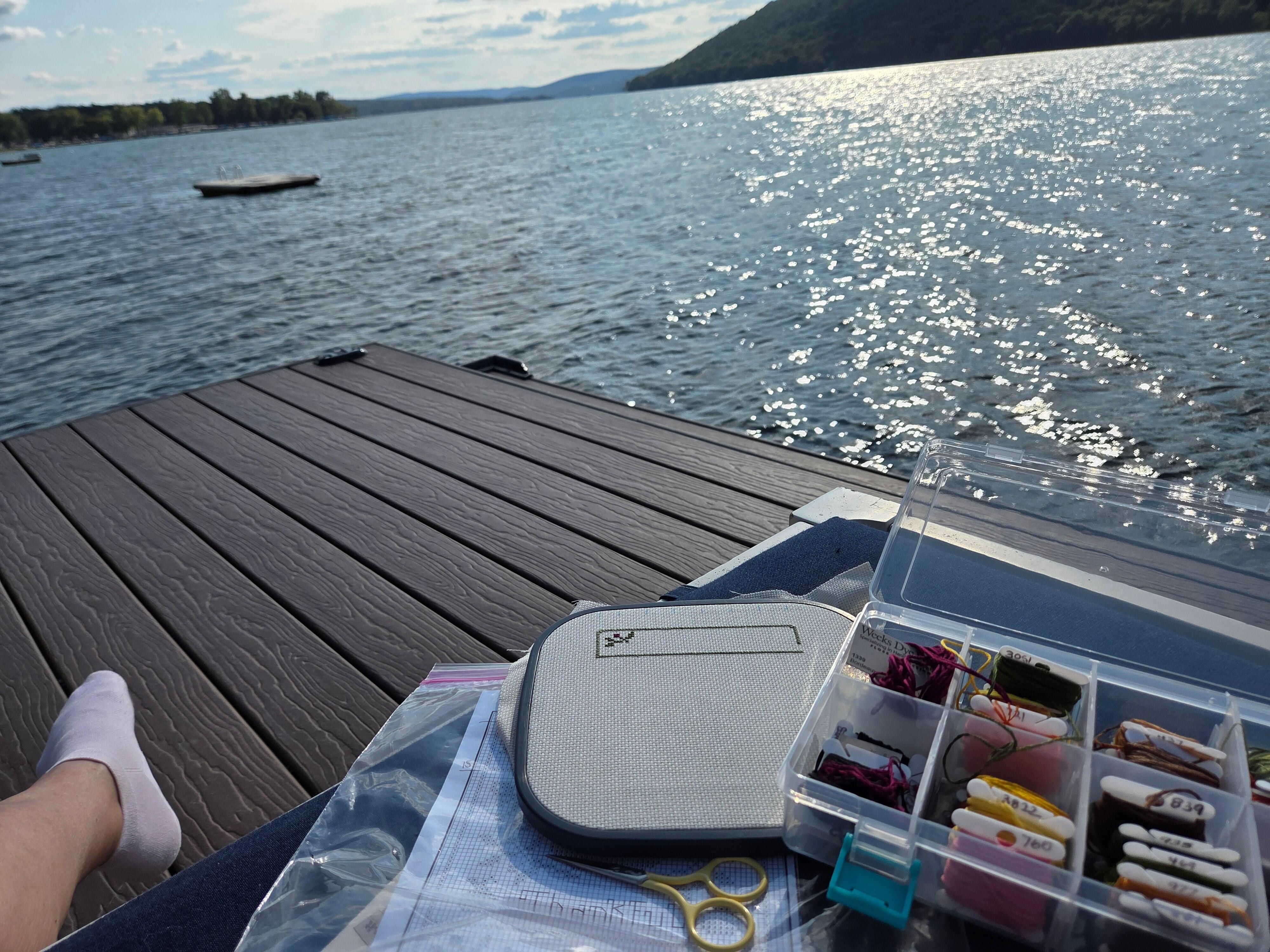 Crafting on the comfy dock chair! 