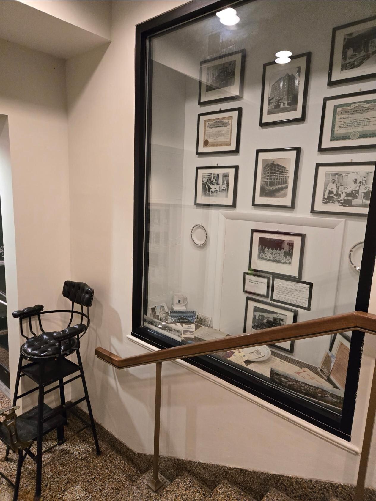 Historical display of Hotel Easton