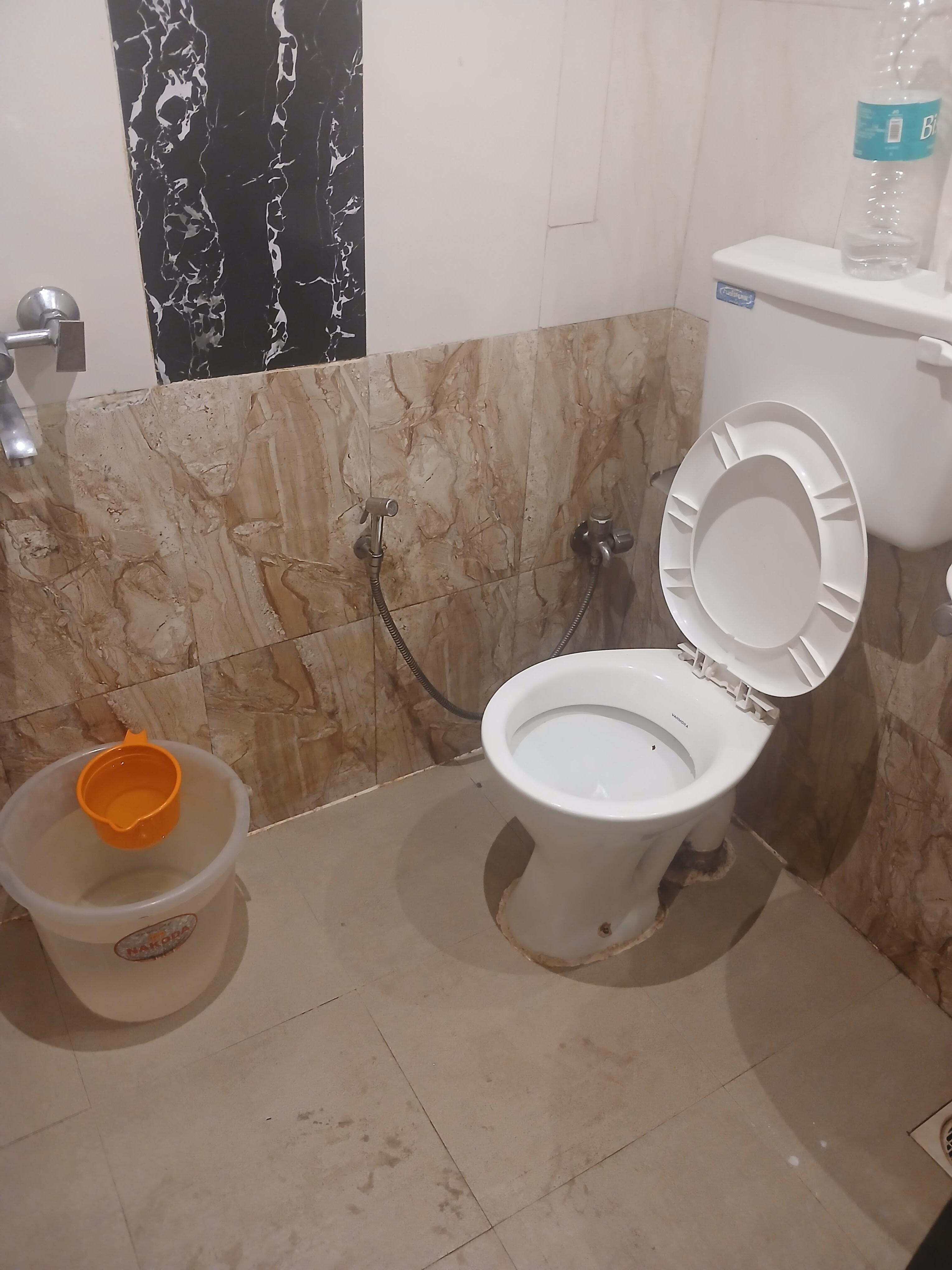 Bagno senza acqua calda pieno di insetti,