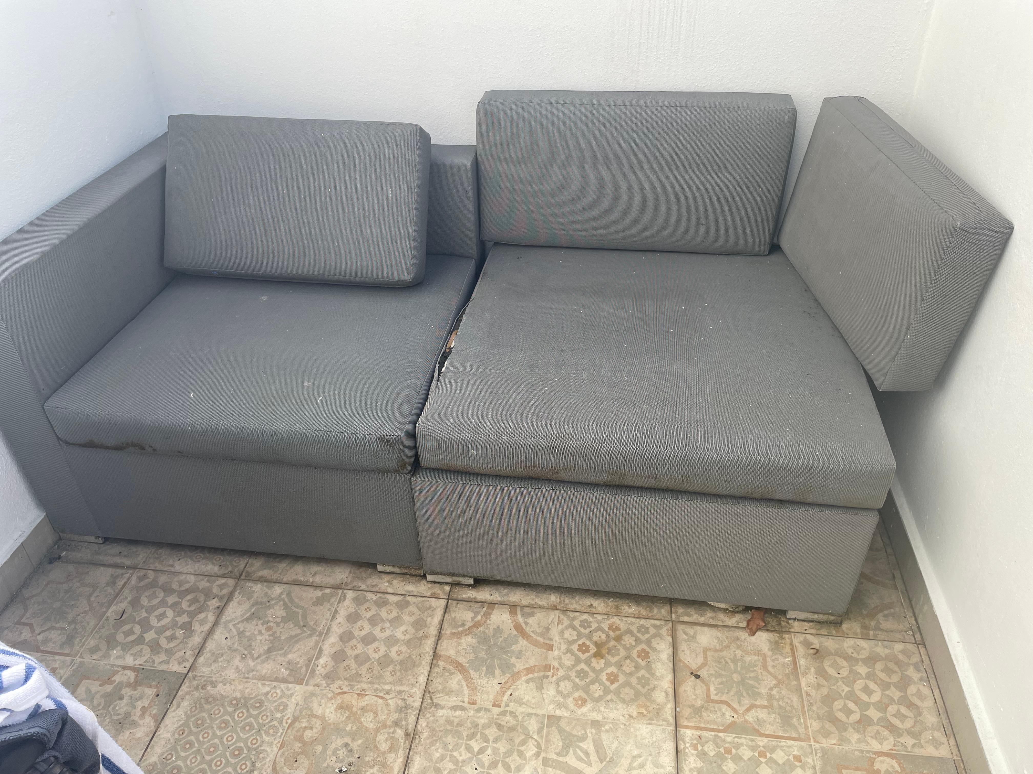 Patio furniture after cleaning off the bird droppings. One other chair, not table, nothing else.