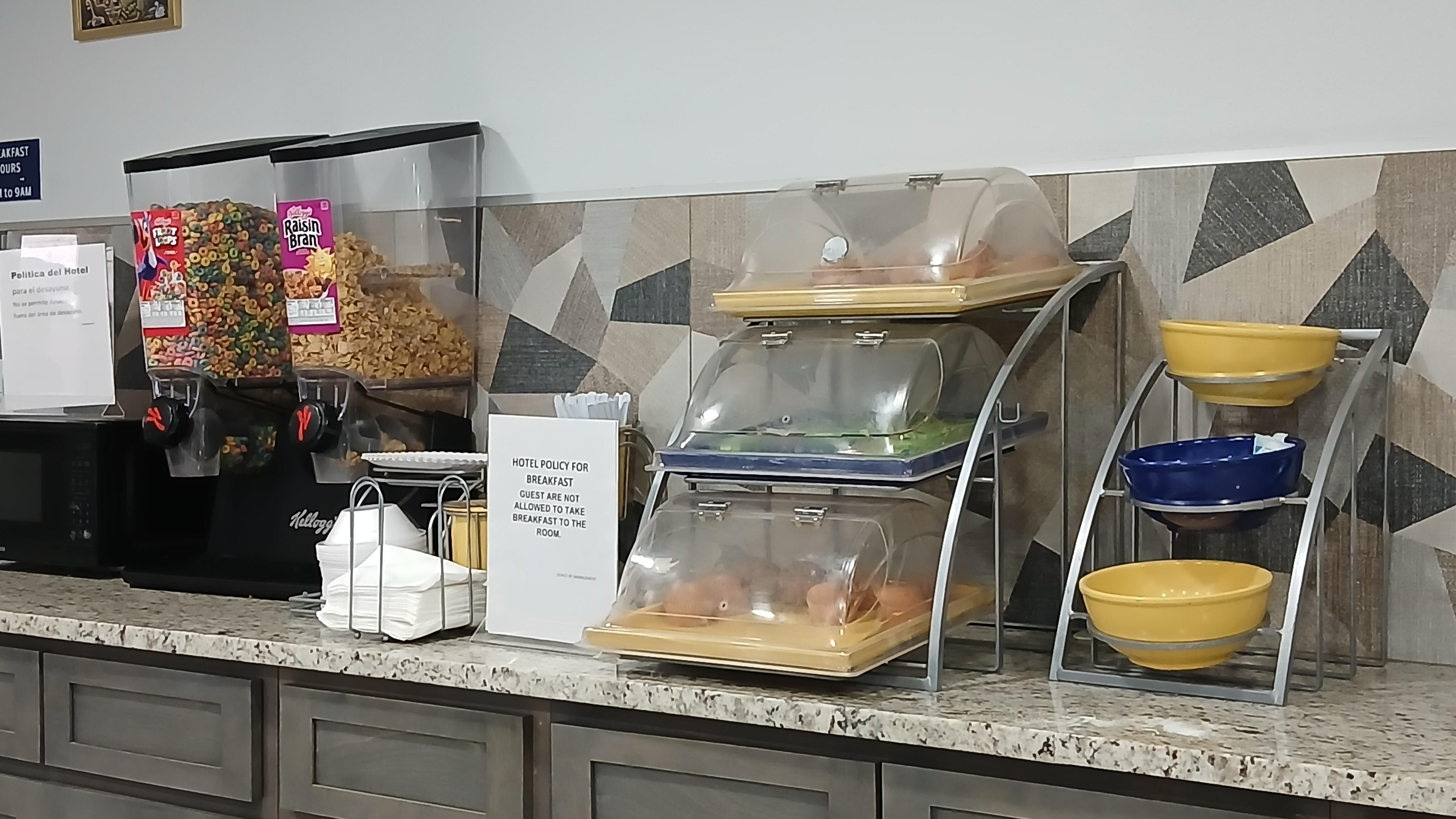 Breakfast is nothing more than FruitLoops and old stale muffins. They store this food in the closet along with the pesticides and cleaning supplies (immediately adjacent to this room)