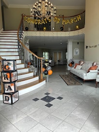 We decorated the foyer to welcome our graduate.