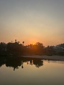 Sunset over the river from the hotel gardens